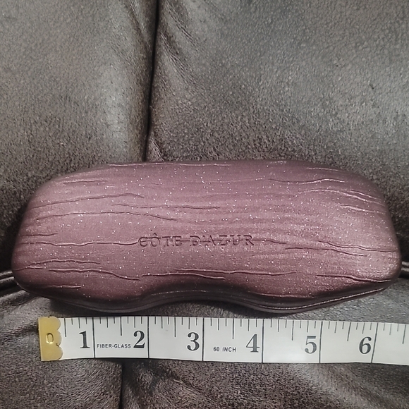 COTE D'AZUR burgundy maroon metallic sparkle glitter hard sunglass eyeglass case - Picture 1 of 7